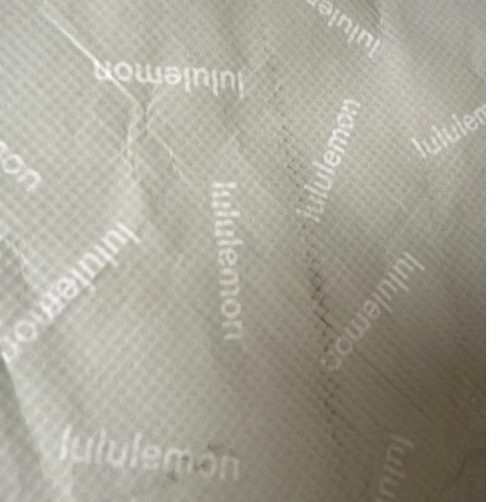 Lululemon Large Reusable Shopping Tote Bags Set of 2 Black White Cream with Logo